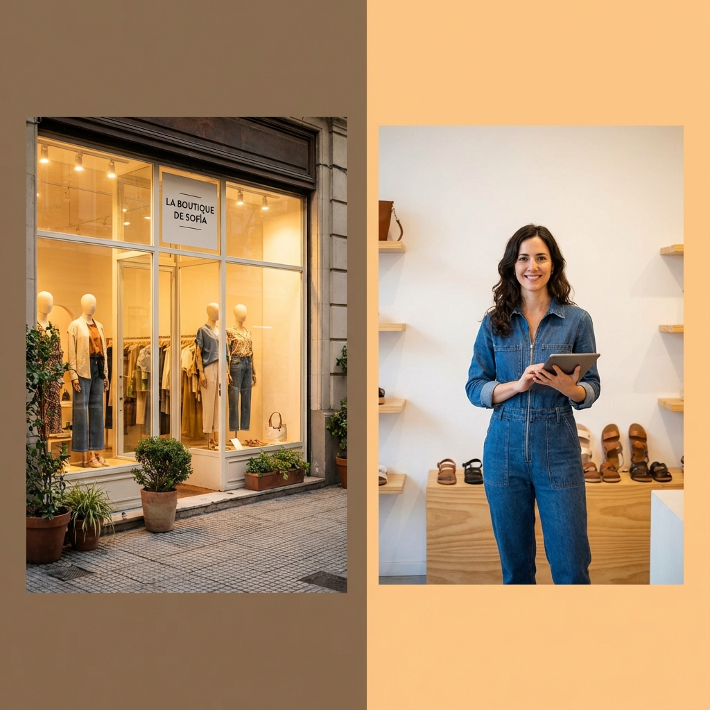 Emprendedora argentina en su boutique