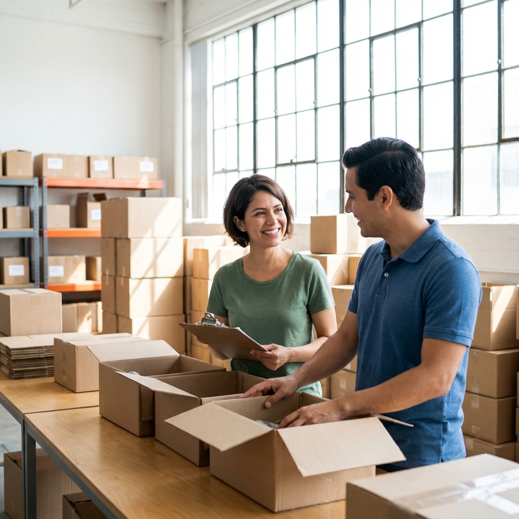 Voluntarios organizando donaciones para organización sin fines de lucro