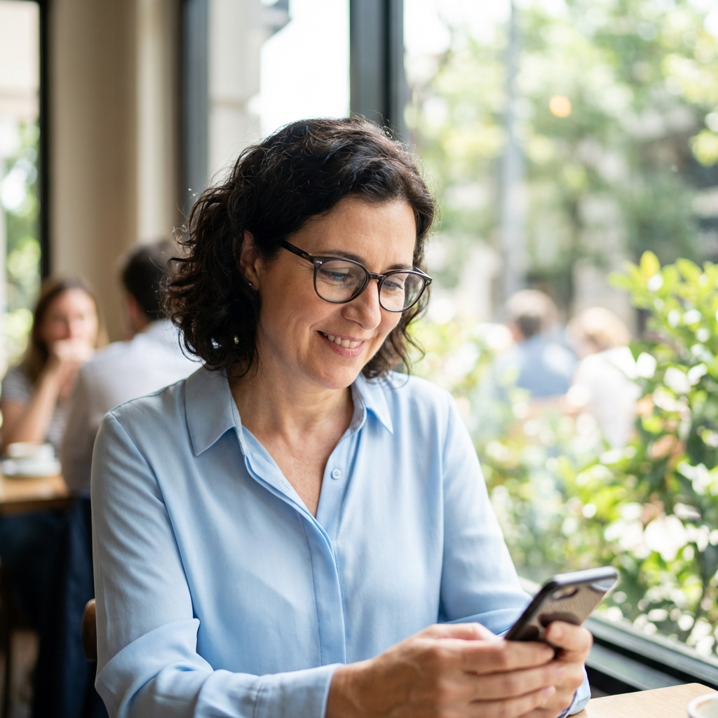 Profesional revisando su teléfono